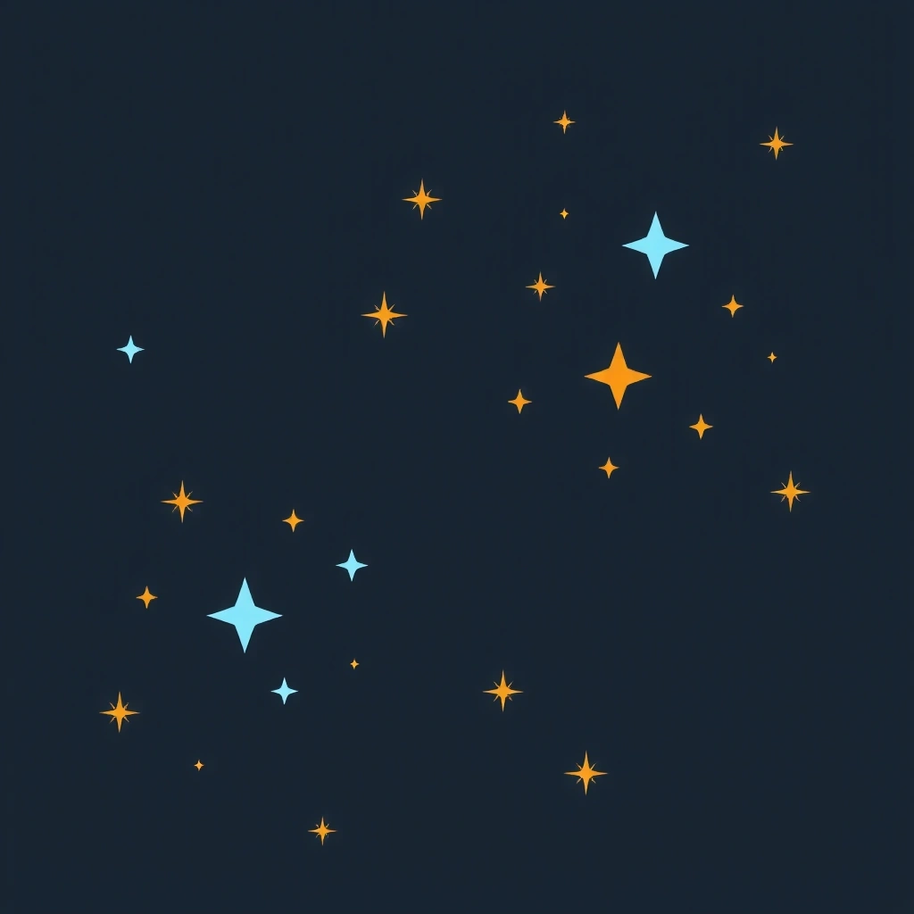 Fondo hero con elementos geométricos de estrellas y tecnología